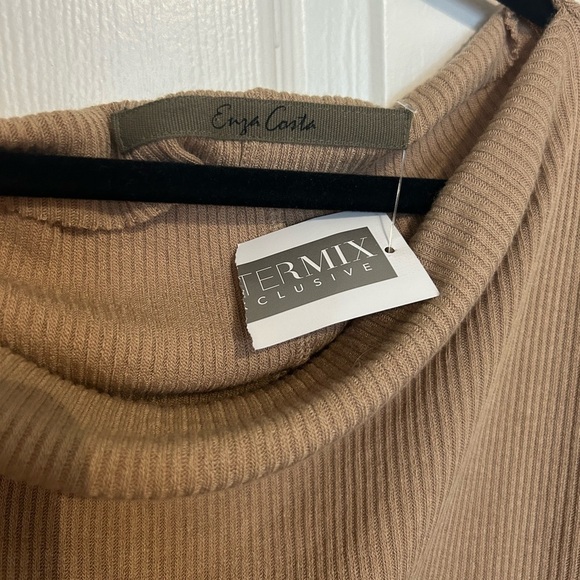 NWT Enza Costa Ribbed Jersey Knit One Shoulder Slouch Top - Picture 9 of 12